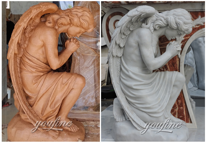 Customized church marble altar with praying angels in pairs