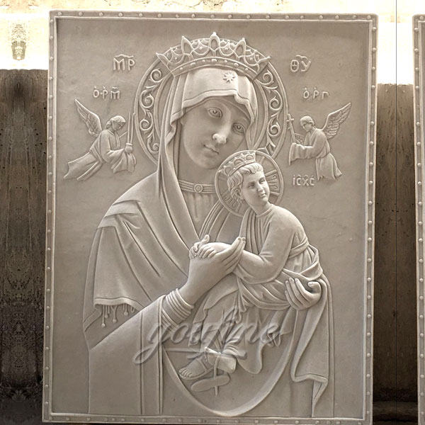 Large marble the Virgin of Perpetual relief religious statues 