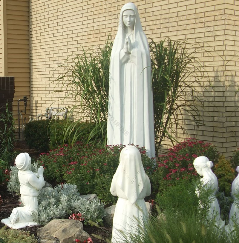 Buy church art sculpture lady of fatima with three shepherd statues portugal