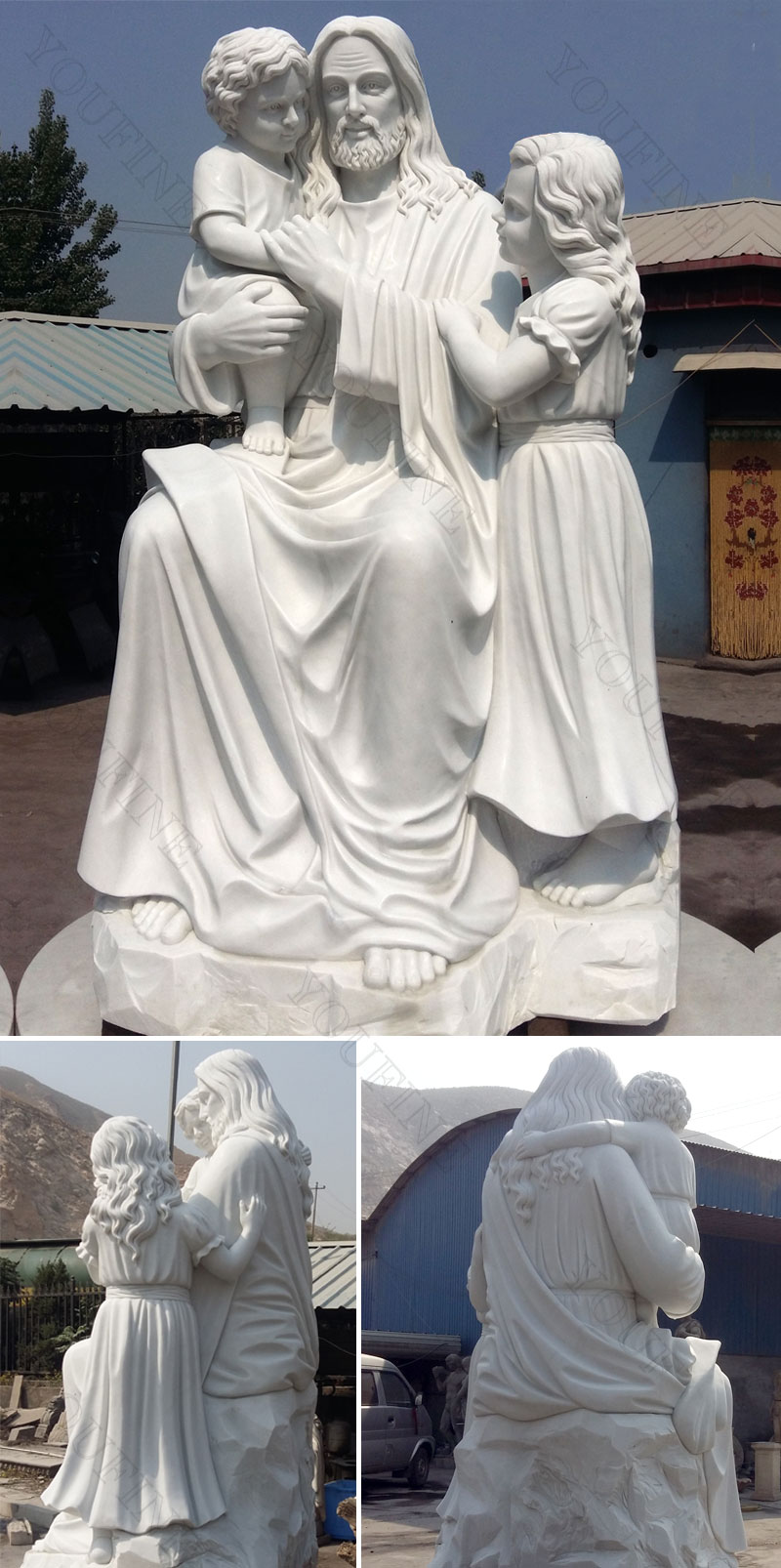 Jesus garden statues differrent angles