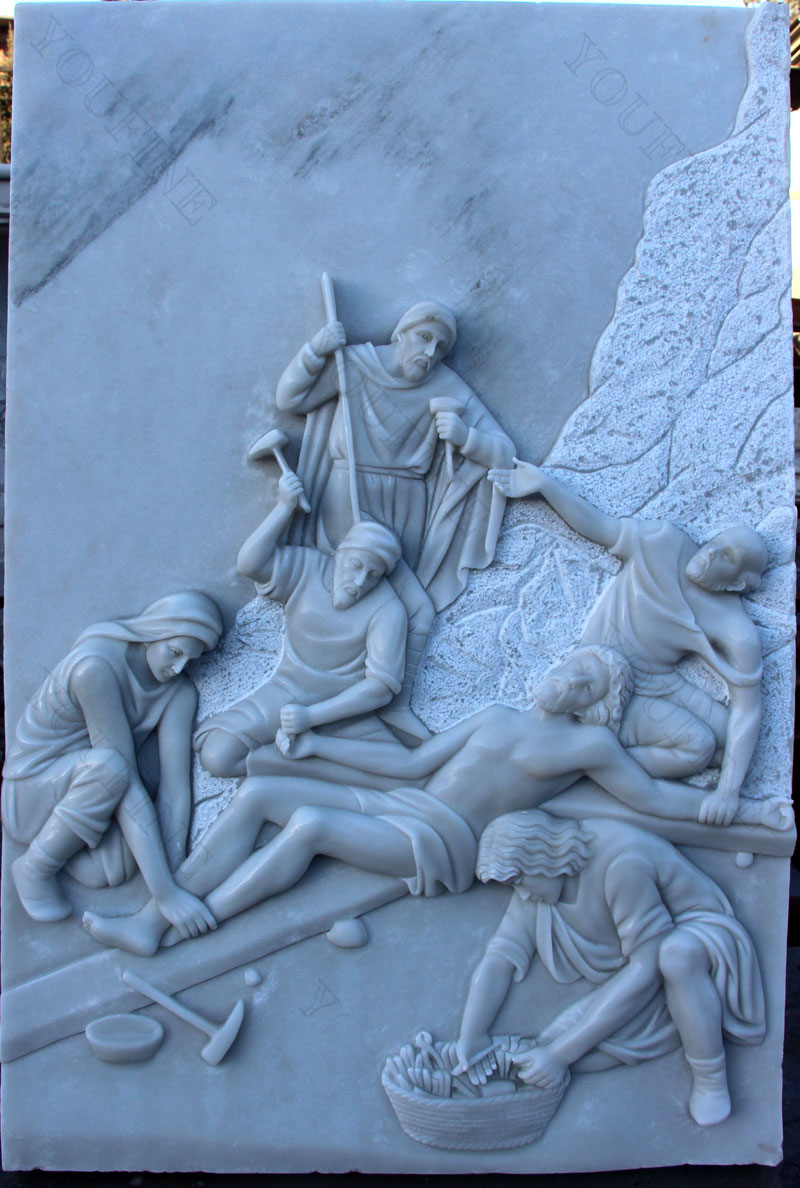 Marble the way of sorrows catholic relief sculptures for church decor design