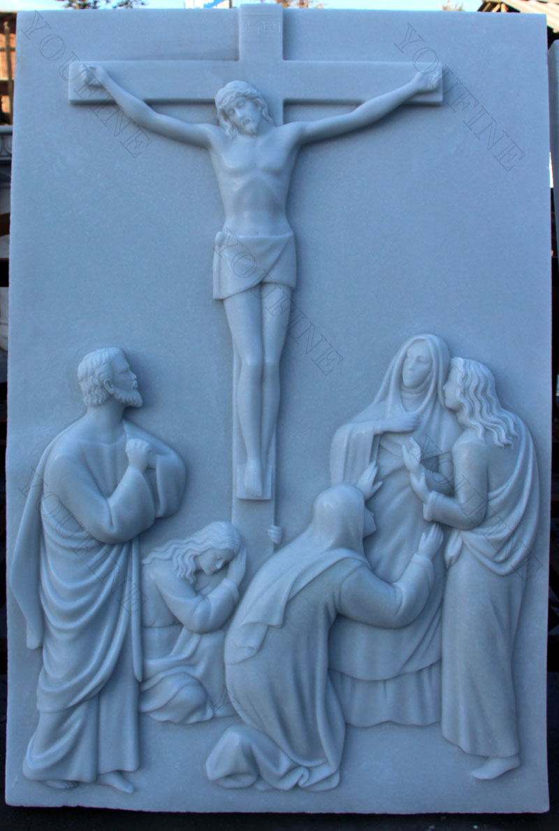  Marble the way of the cross catholic relief sculptures