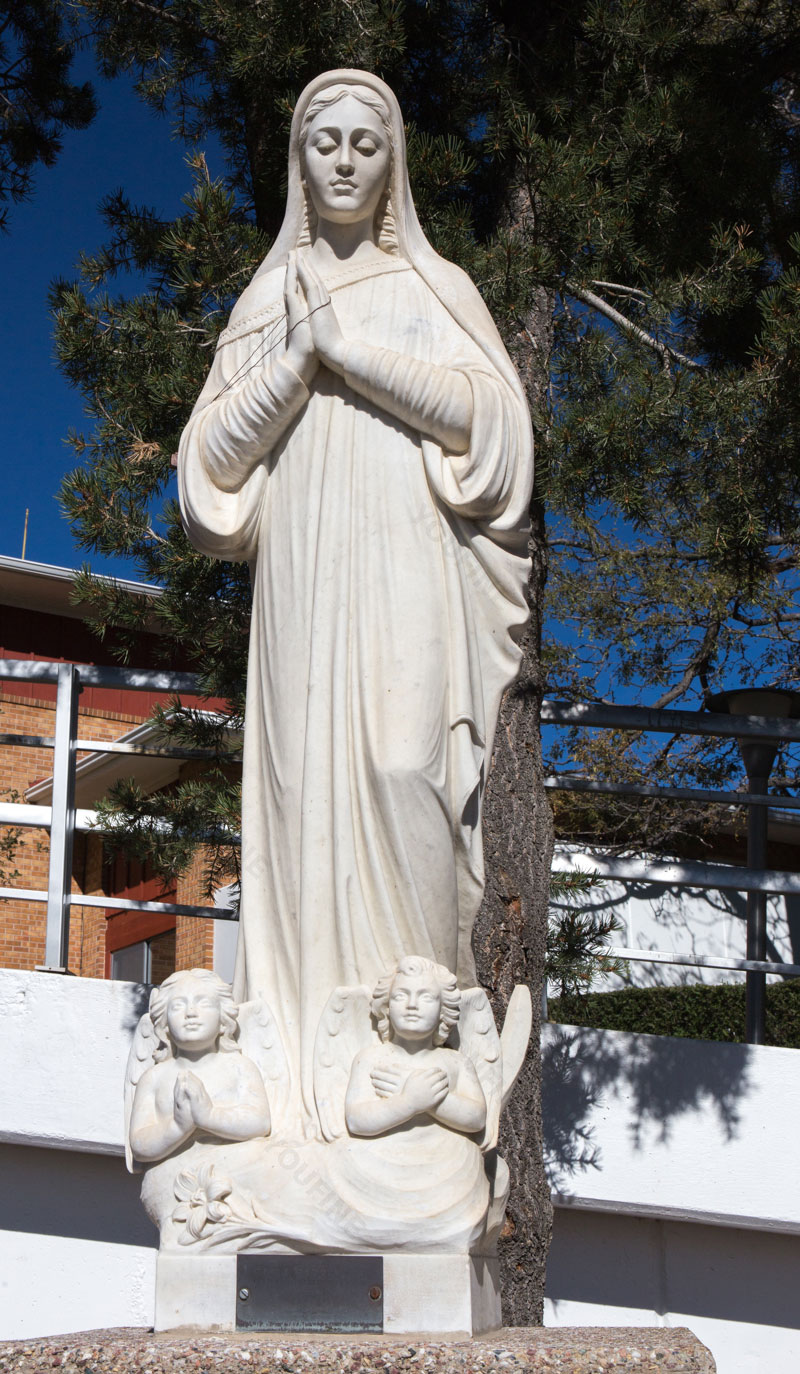 Religious garden statues of our lady with cherub angels suppliers designs