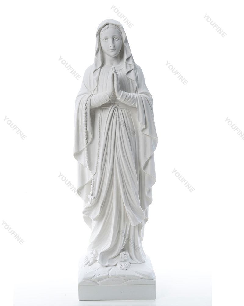 Religious garden statues of virgin mary 67 inches with rosary beads design