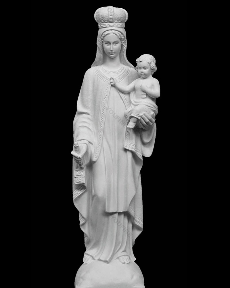 Religious saint statues of our lady and baby Jesus on discount design