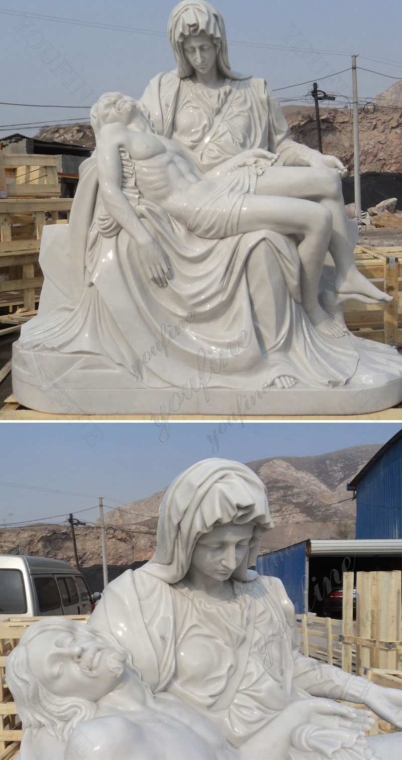 life size famous religious Marble Pieta Sculpture by Michelangelo for sale