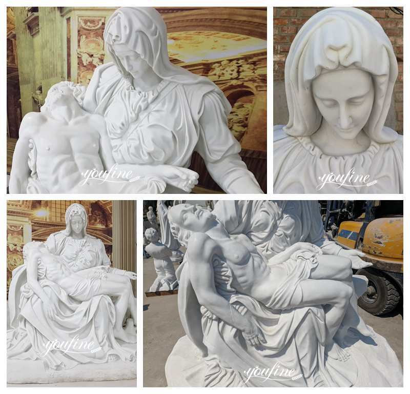 Life Size Marble Pieta Statue Religious Church Decor for Sale Carvings