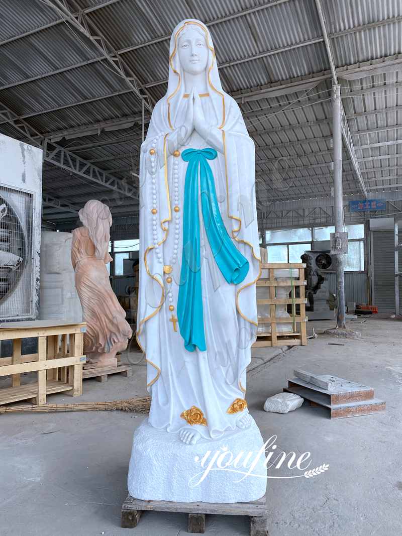 Hand Carved Lady of Lourdes Marble Statue 3