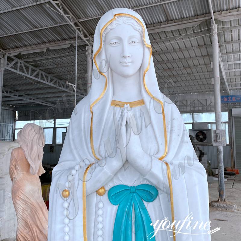 Hand Carved Lady of Lourdes Marble Statue 3
