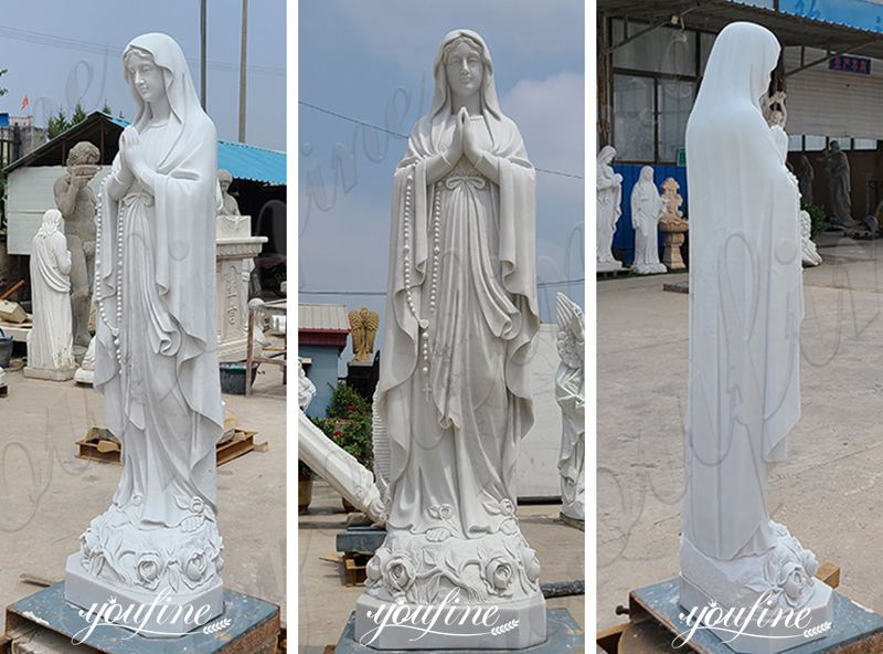 Hand Carved Marble Our Lady of Lourdes Statue for Sale CHS-814 Details