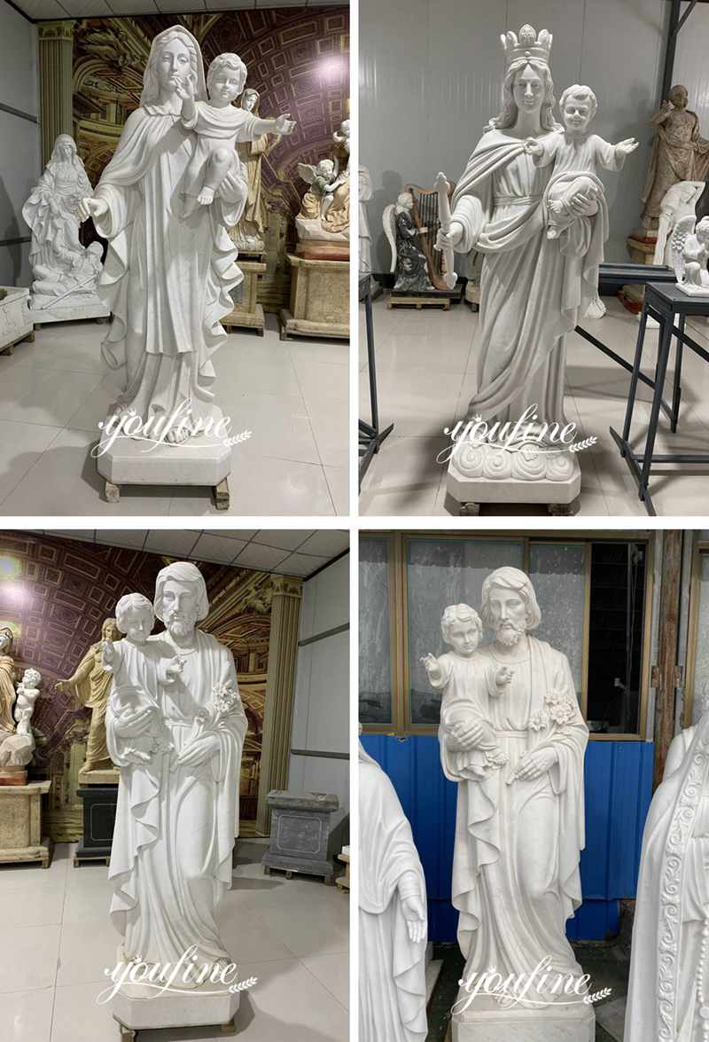 Catholic Marble Mary with Baby Jesus Sculpture for Sale RLG-02 More Designs