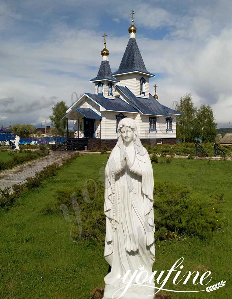 Hand Carved Marble Virgin Mary Statue for American Church Project 