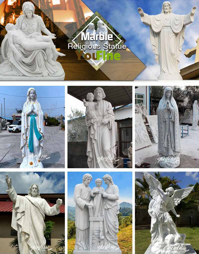 Hand Carved Marble Virgin Mary Statue for American Church Project