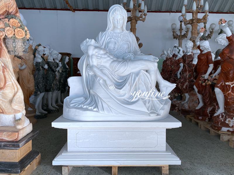 Buy Life Size Pieta White Marble Statue Religious Garden Decor in YouFine