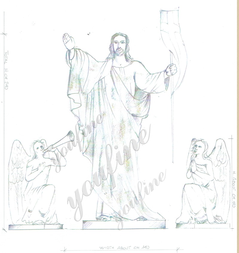Marble Catholic Statues for St Joseph's Church Project in Singapore Sketches