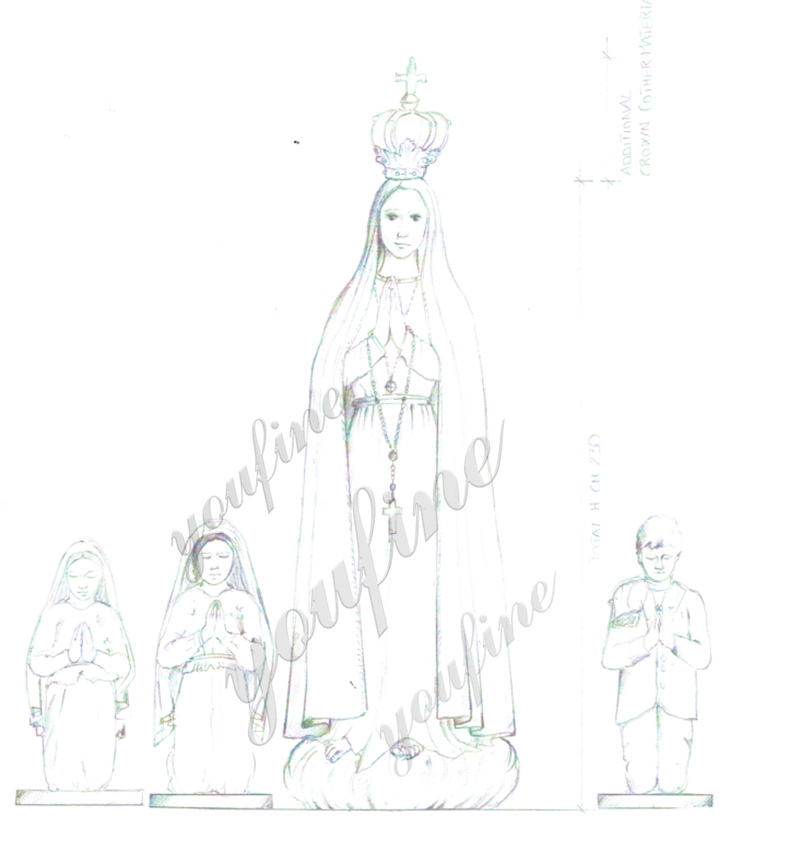 Marble Catholic Statues for St Joseph's Church Project in Singapore Sketches