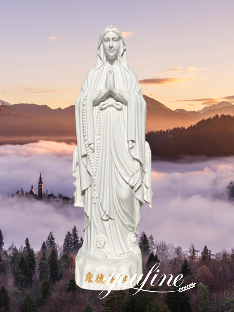 Catholic Life Size Our Lady of Lourdes Marble Statue in Stock