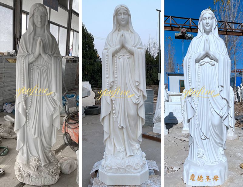Catholic Life Size Our Lady of Lourdes Marble Statue in Stock