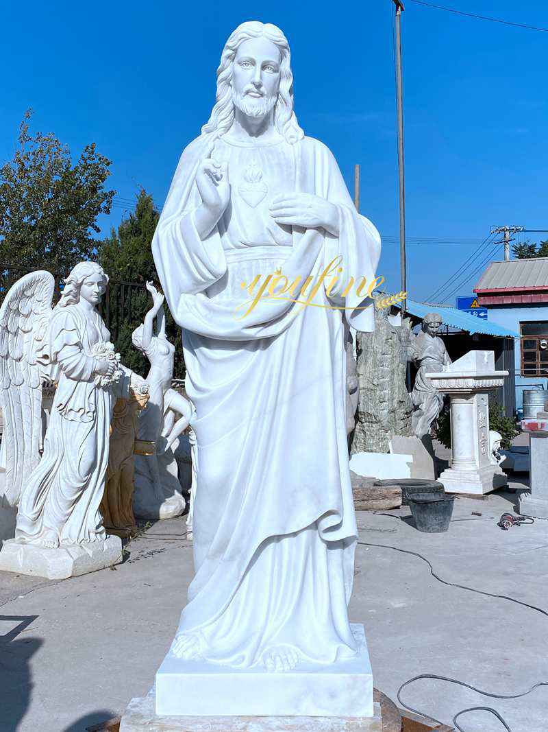 Outdoor Catholic Marble Jesus Statue for Prayer Garden CHS-294