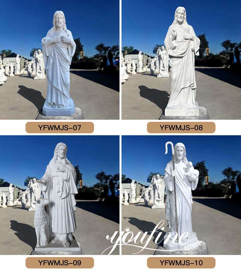 Sacred white marble statue