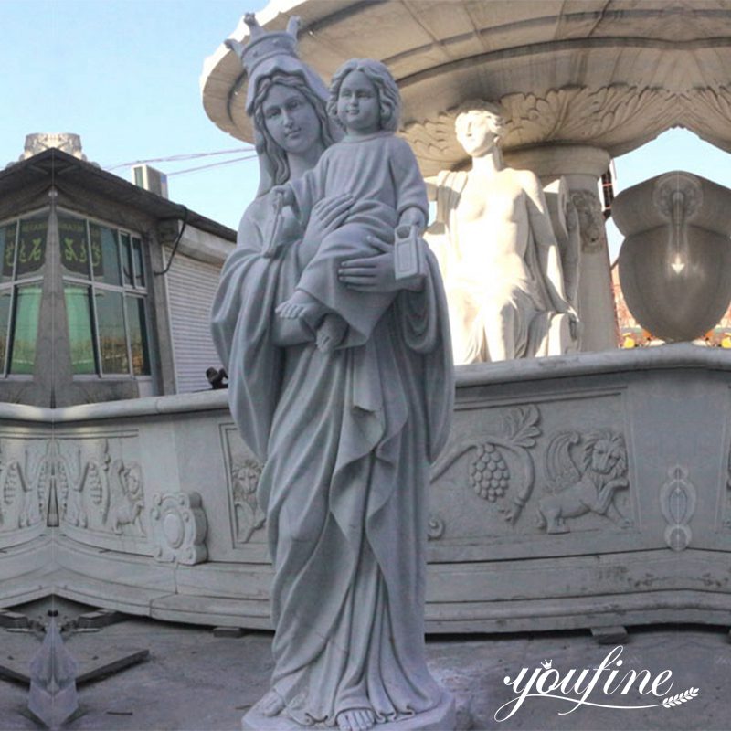 Marble virgin Mary statue