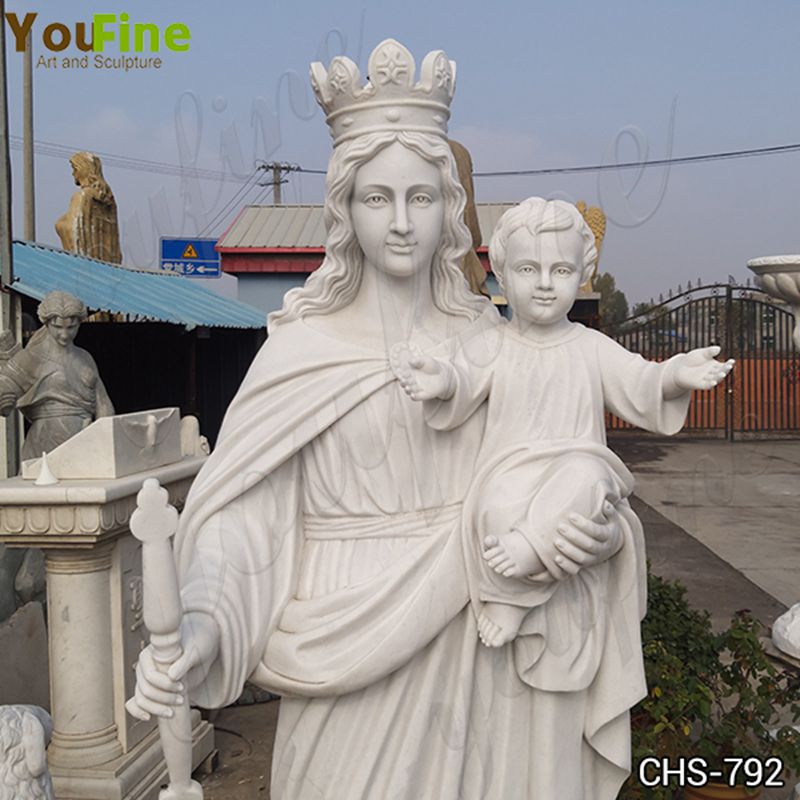 Catholic Church Decor Marble Our lady of Fatima with Shepherd Children Statue (3)