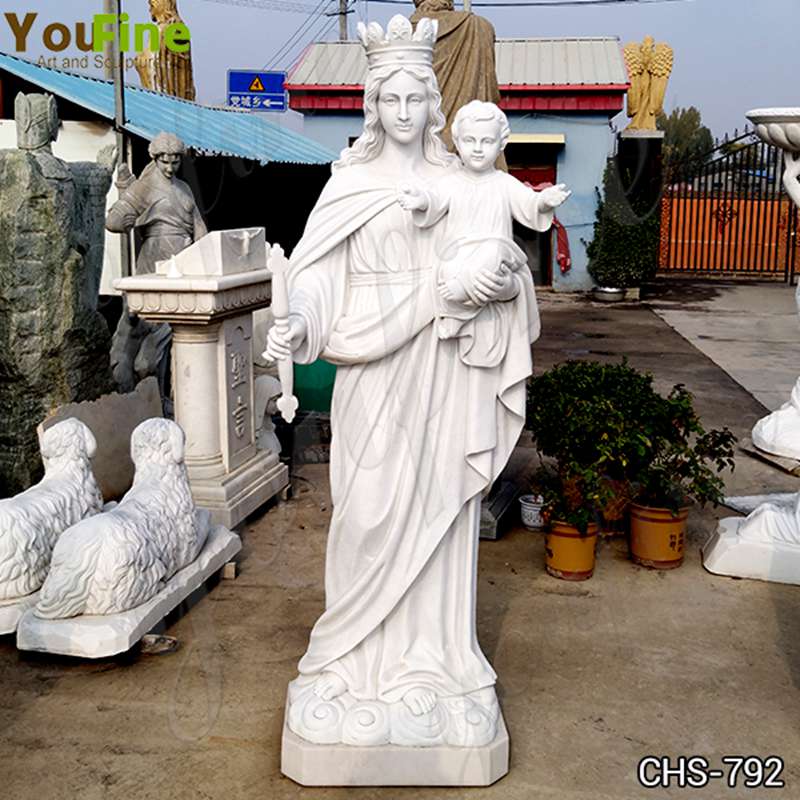 Catholic Church Decor Marble Our lady of Fatima with Shepherd Children Statue (4)