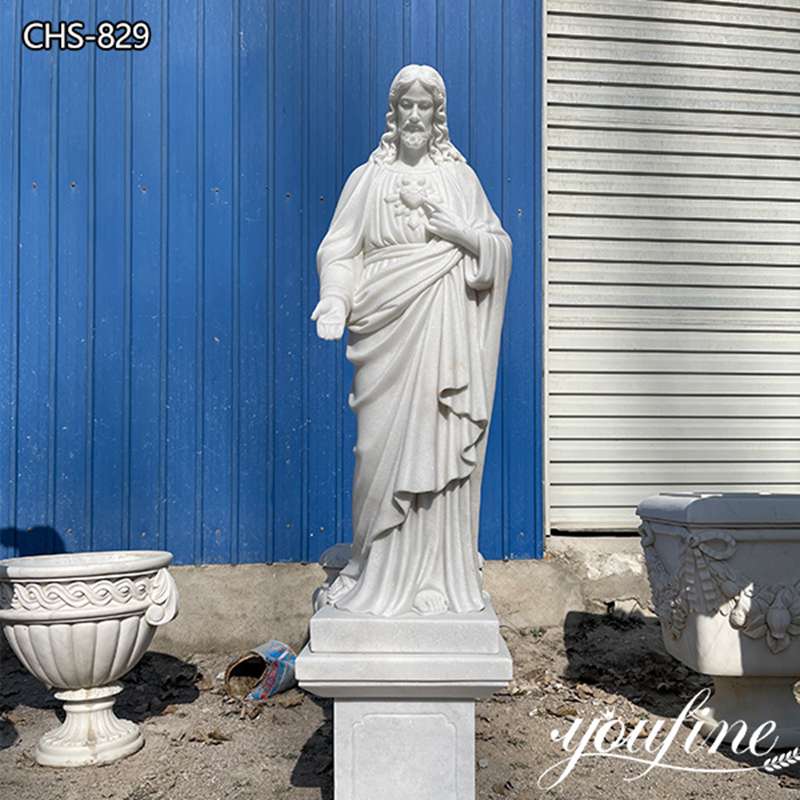 Hand Carved Natural Marble Jesus Statue Outdoor Decor for Sale CHS-829 (2)