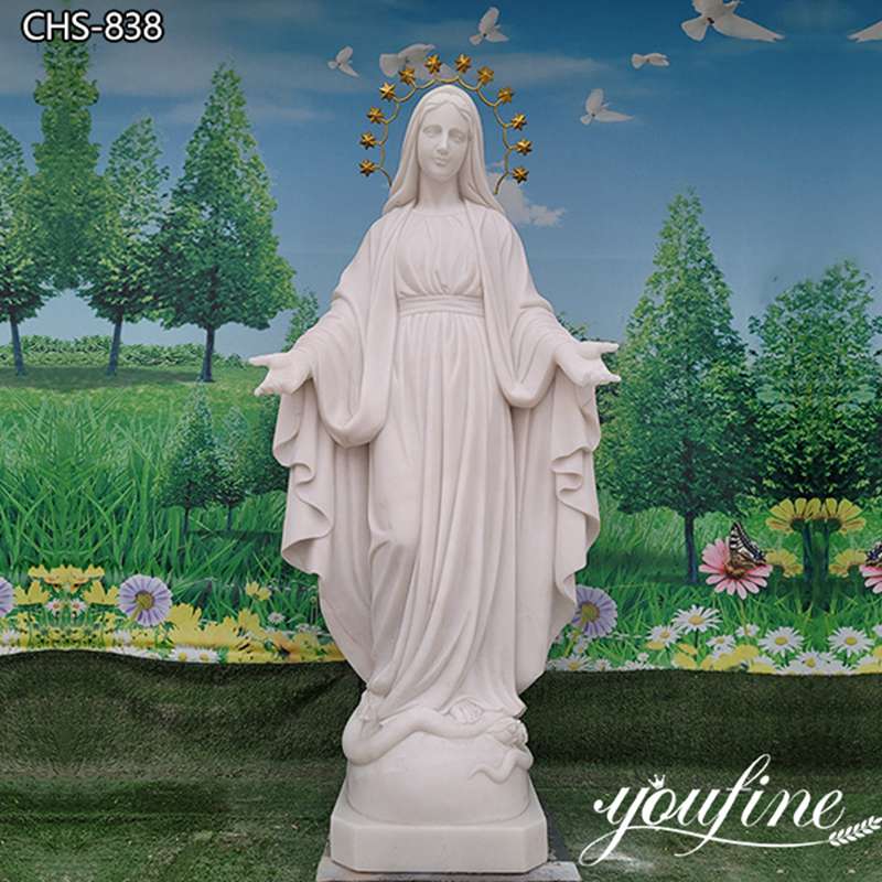 Our Lady Of Peace Statue Outdoor Marble Religious Decor Manufacturer CHS-838
