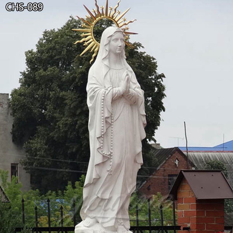 Hand Carved Marble Cathedral Blessed Mary Statue for Sale CHS-089