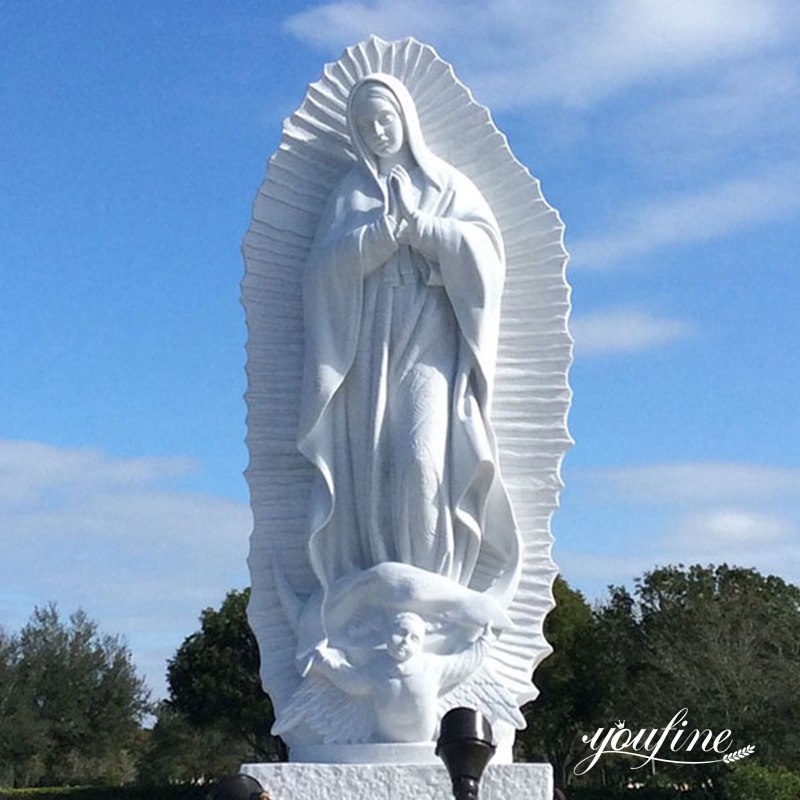 Outdoor Our Lady Of Guadalupe Statue Marble Religious Decor Supplier CHS-357