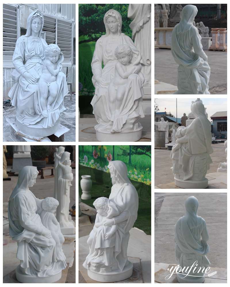 virgin mary holding jesus statue - YouFine Sculpture