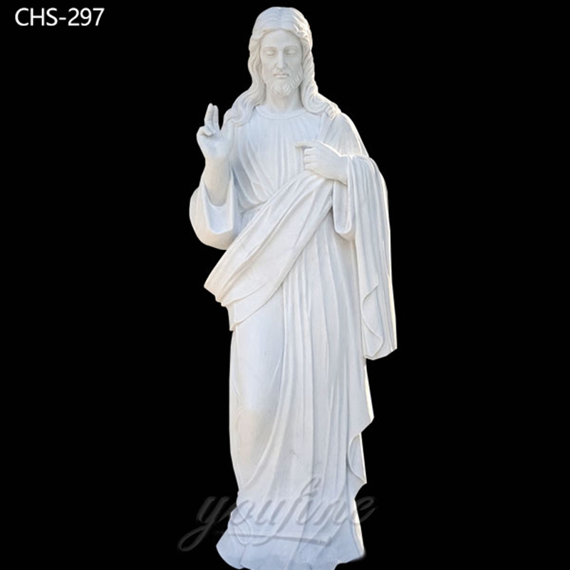Hand Carved White Marble Life Size Jesus Statue for Sale CHS-297