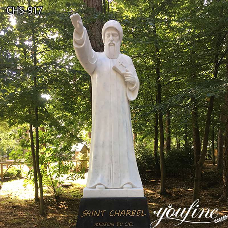 Marble Saint Charbel Statue A Sacred Representation of Faith and Devotion