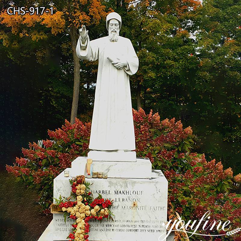 Marble Saint Charbel Statue A Sacred Representation of Faith and Devotion