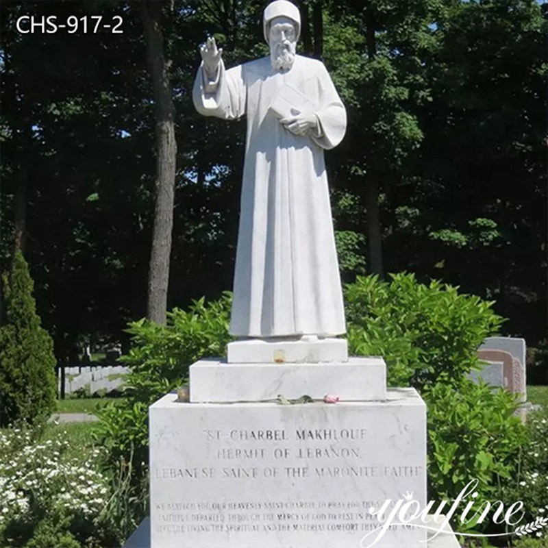 Marble Saint Charbel Statue A Sacred Representation of Faith and Devotion