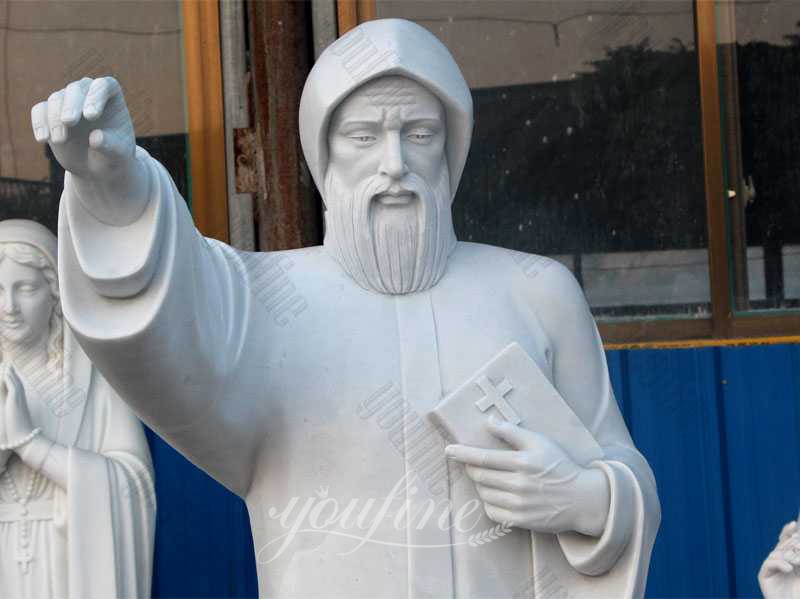White marble Saint Charbel Statue for church