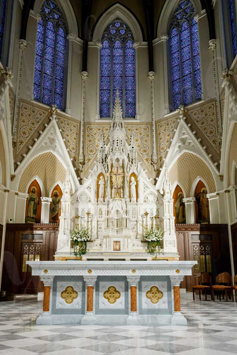 White marble altar