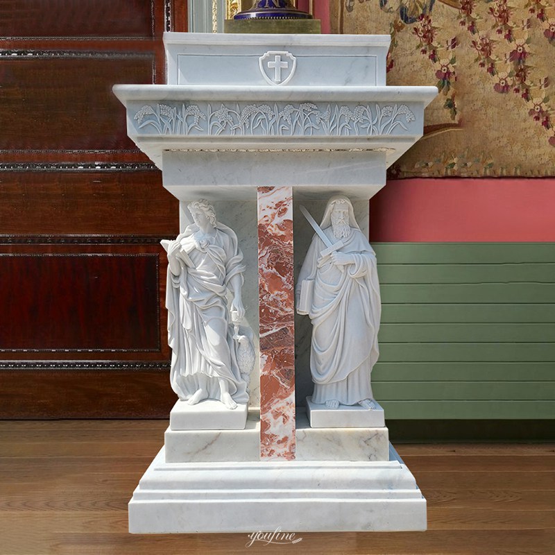 Hand Carved Natural Marble Pulpit from Factory