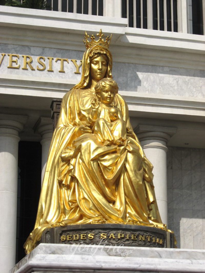 Stunning Mary Holding Jesus Bronze Sculpture