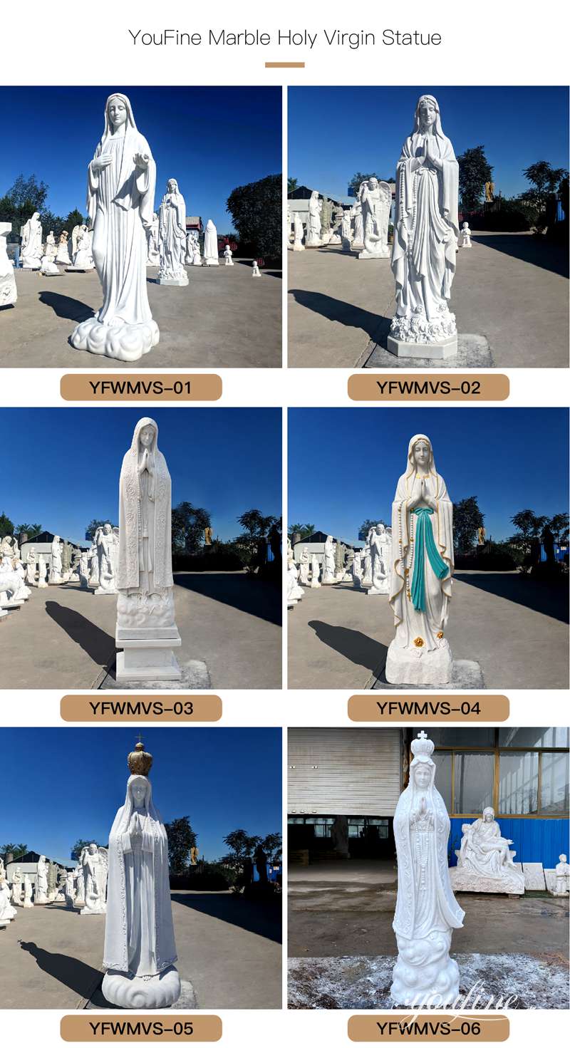 hand carved marble mary statue