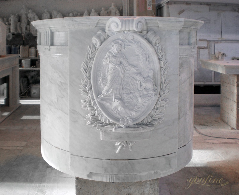 Hand Carved Exquisite White Marble Ambo for Church