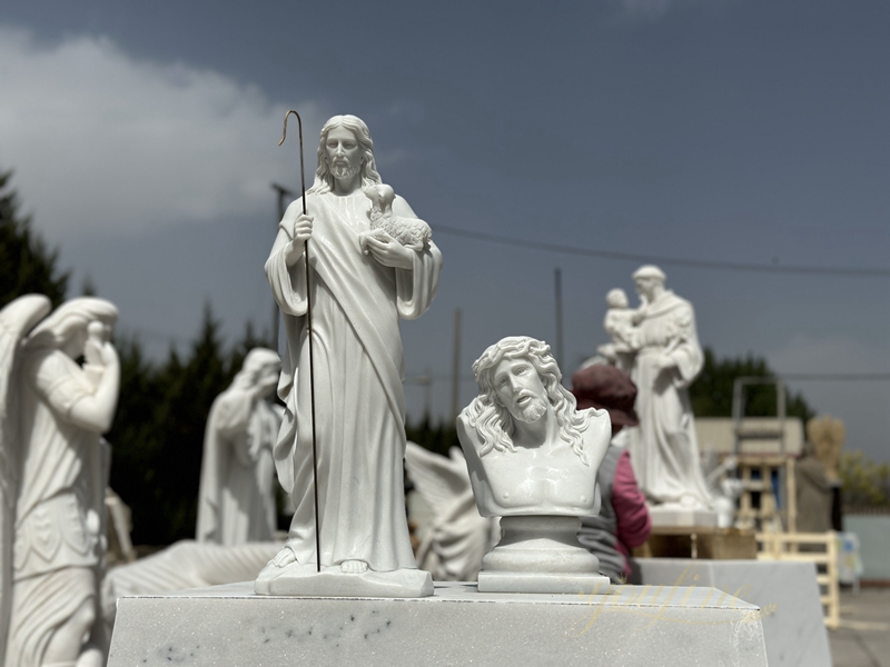 white marble jesus statue