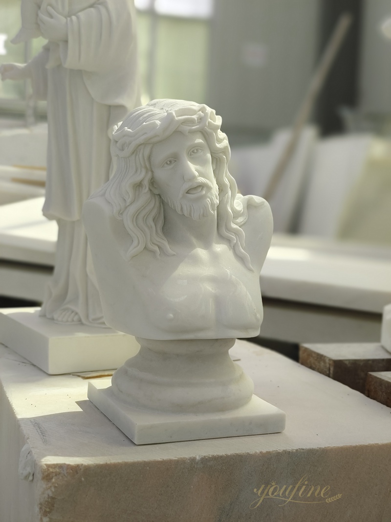 white marble jesus statue bust