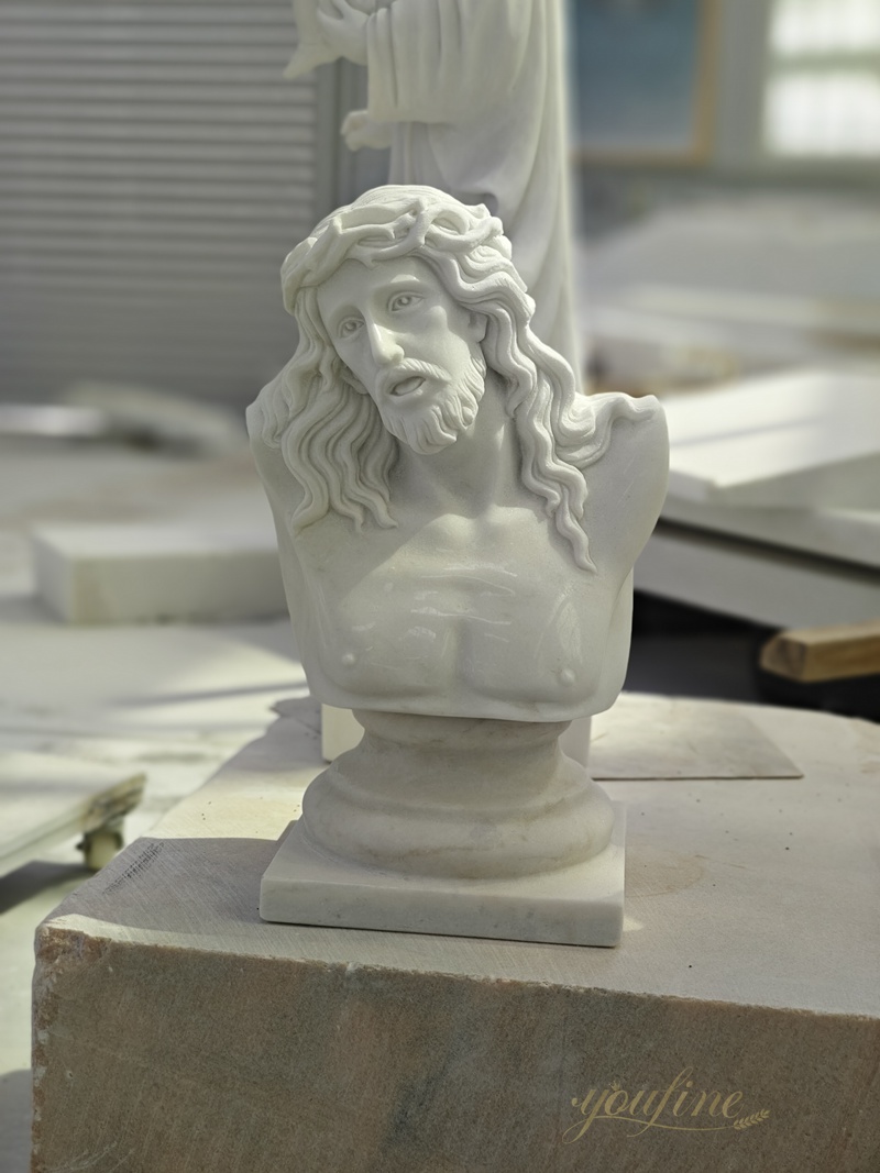 white marble jesus statue bust