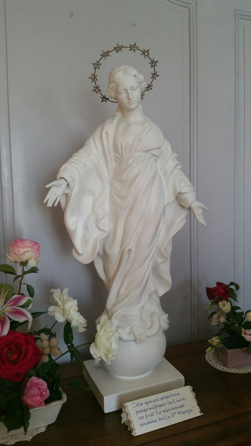 Life Size Marble Our Lady of the Smile Statue