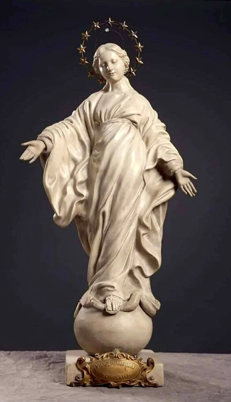Life Size Marble Our Lady of the Smile Statue