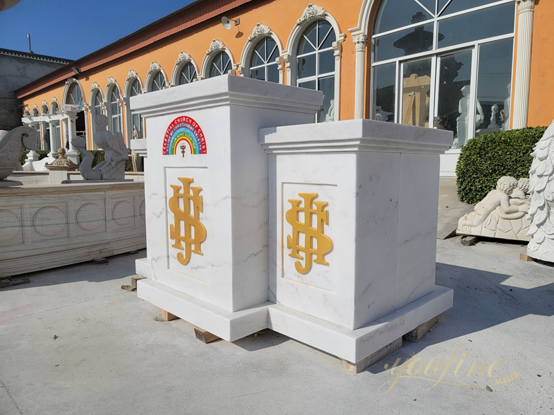 White Marble Altar with Unique Totem for sale 
