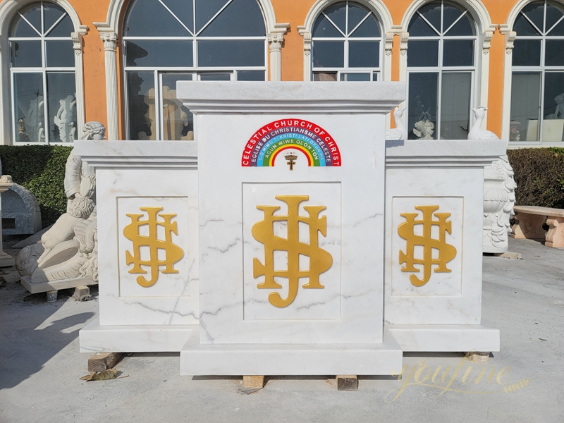 White Marble Altar with Unique Totem for sale 