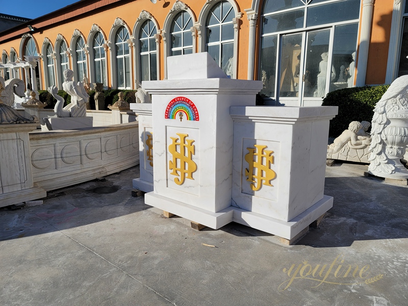 White Marble Altar with Unique Totem for sale 